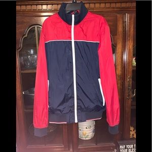 H&M Full Zipper Windbreaker Jacket Men’s Size XS Full Zip Up Hooded Red